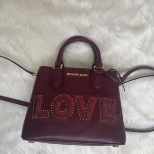 MICHAEL MICHAEL KORS MERCER LOVE LEATHER bag